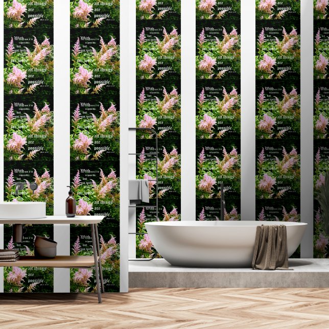 Astilbe mit Mark 10:27 Tapete (Badezimmer)