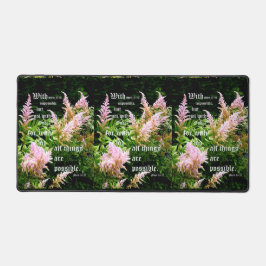 Astilbe mit Markus 10:27 Schreibtischunterlage