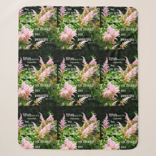 Astilbe mit Markus 10:27 Sherpadecke (Vorderseite)
