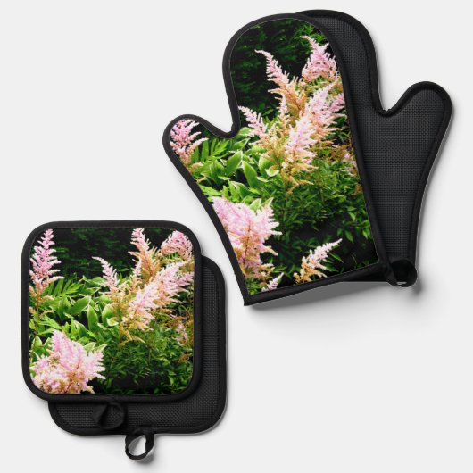 Astilbe Ofenhandschuh & Topflappen-Set (Vorderseite/Rückseite)