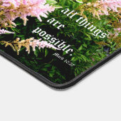 Astilbe with Mark 10:27 Schreibtischunterlage (Ecke)