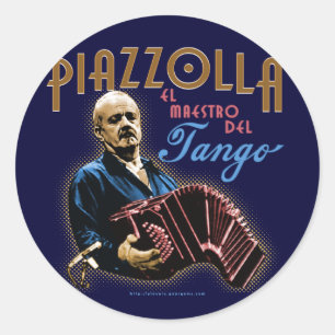 Astor Piazzolla Runder Aufkleber