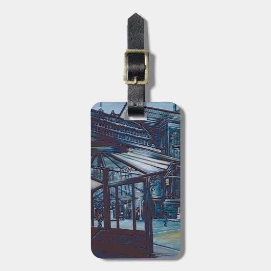 Astor Place Aborigines, NYC Gepäckanhänger (Vorderseite vertikal)