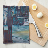 Astor Place Aborigines, NYC Geschirrtuch (Viertel Falte)