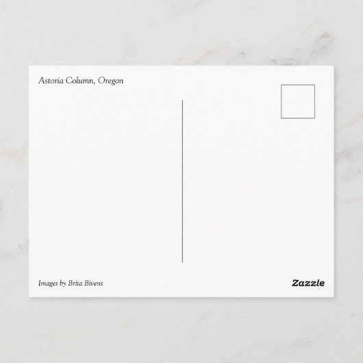 Astoria Column, Oregon Postkarte (Rückseite)