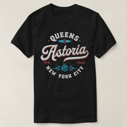 Astoria New York Queens NYC retro graphic T-Shirt (Design vorne)