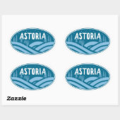 Astoria Oregon Außenbereich Ovaler Aufkleber (Blatt)