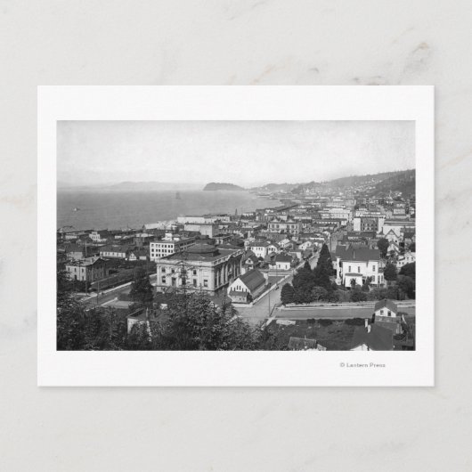 Astoria, Oregon Business Section und Waterfront Postkarte (Vorderseite)