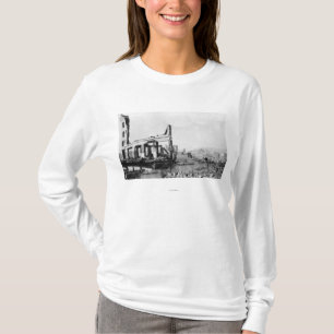 Astoria, Oregon Feuer-Ansicht von Weinard Hotel T-Shirt