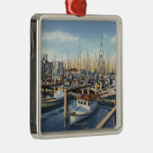Astoria, Oregon - Fischereiflotte im Hafen Ornament Aus Metall (Rechts)