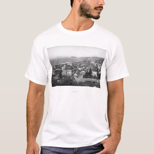 Astoria, Oregon-Geschäfts-Abschnitt und Ufergegend T-Shirt (Vorderseite)