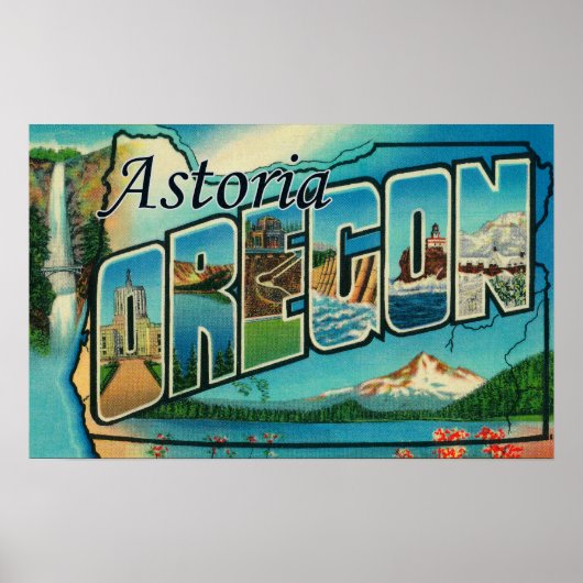 Astoria, Oregon - Große Buchstabenszenen Poster (Vorne)