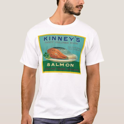 Astoria, Oregon - Kinneys Lachsfall-Aufkleber T-Shirt (Vorderseite)
