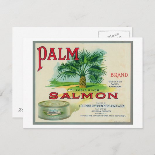 Astoria, Oregon - Palmlachs-Case-Label Postkarte (Vorne/Hinten)