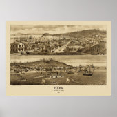 Astoria Oregon Panorama Karte 1883 Poster (Vorne)