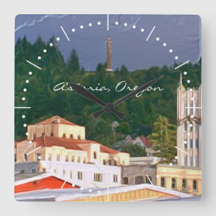 Astoria Oregon Quadratische Wanduhr