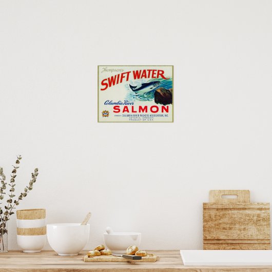 Astoria, Oregon - Thompsons Swift Water Lmon Poster (Küche)