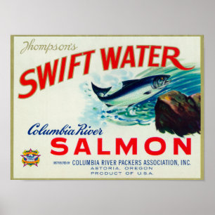 Astoria, Oregon - Thompsons Swift Water Lmon Poster