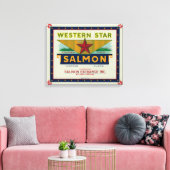Astoria, Oregon, Western, Star-Lachs-Case-Label Leinwanddruck (Insitu (Wohnzimmer))