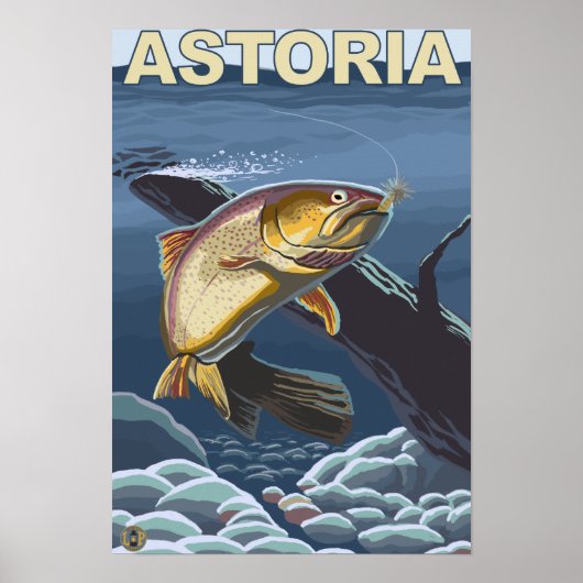 Astoria, OregonCutthroat-Forelle Querschnittsaufga Poster (Vorne)