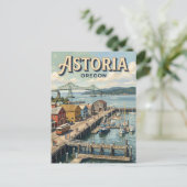Astoria Riverfront Oregon Postkarte (Stehend Vorderseite)