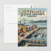 Astoria Riverfront Oregon Postkarte (Vorne/Hinten)
