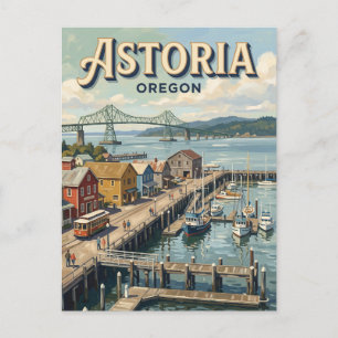 Astoria Riverfront Oregon Postkarte