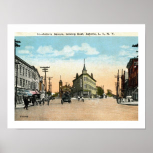 Astoria Square, Astoria, Queens, New York Vintag Poster