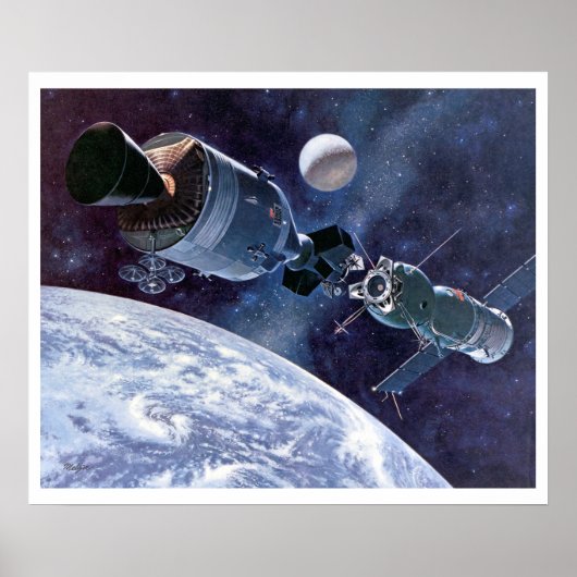 ASTP Docking Apollo Soyuz Raumfahrzeug Poster (Vorne)