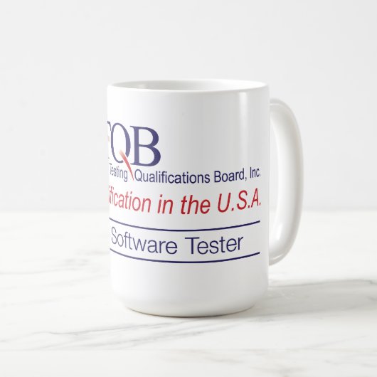 ASTQB zugelassene Software-Prüfvorrichtungs-Tasse Kaffeetasse (VorderseiteRechts)