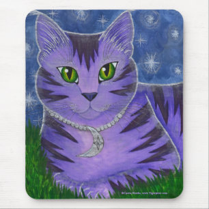 Astra Celestie Moon Star Cat Fantasy Art Mousepad