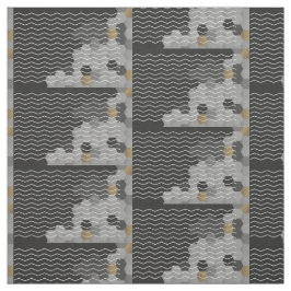 Astract Geometric Zickzack Gray Yellow Hexagon Stoff