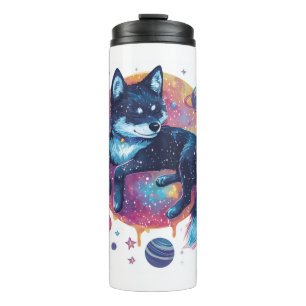 Astral Akita - Kosmischer Weltraumhund Thermosbecher