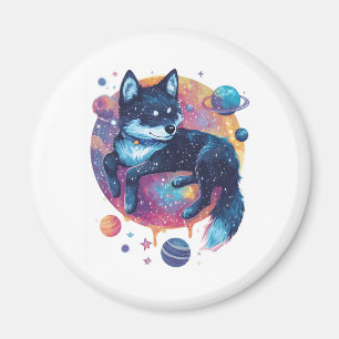 Astral Akita � Kosmisches Weltraum-Hund Magnet