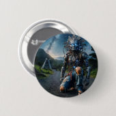 Astral Blue Jeans Warrior Button (Vorne & Hinten)