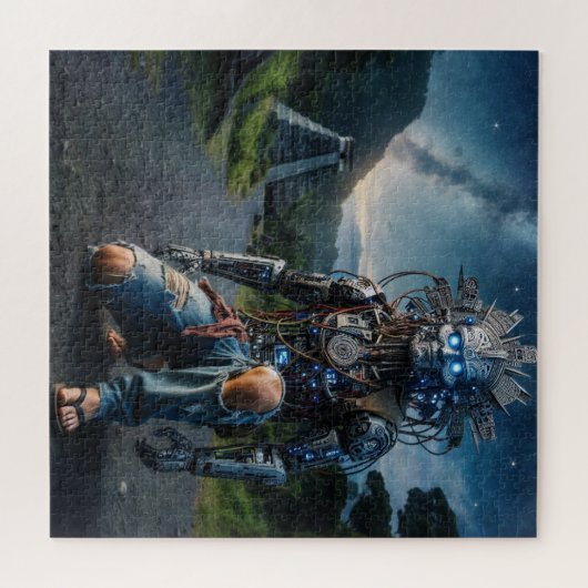 Astral Blue Jeans Warrior Puzzle (Horizontal)