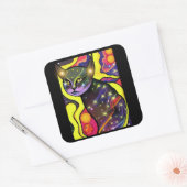 Astral Cat- Quadratischer Aufkleber (Umschlag)