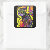 Astral Cat- Quadratischer Aufkleber (Tasche)