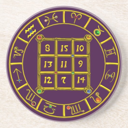 ASTRAL CODE / MAGIC SQUARE 33,lila Getränkeuntersetzer (Vorne)