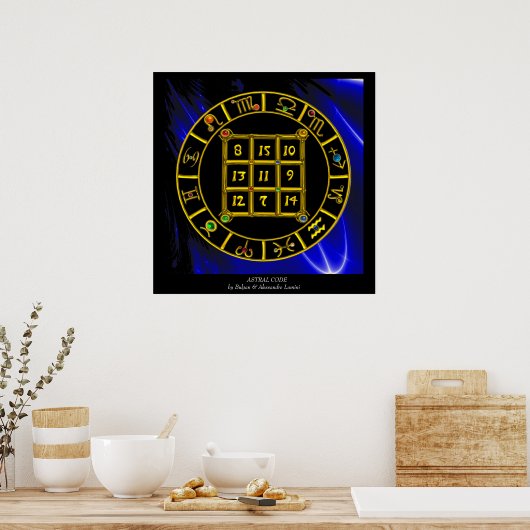ASTRAL CODE,MAGIC SQUARE 33 Zodiac Astrology Chart Poster (Küche)