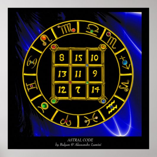 ASTRAL CODE,MAGIC SQUARE 33 Zodiac Astrology Chart Poster (Vorne)
