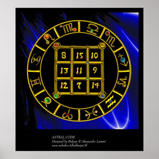 ASTRAL CODE,MAGIC SQUARE 33 Zodiac Astrology Chart Poster (Vorne)