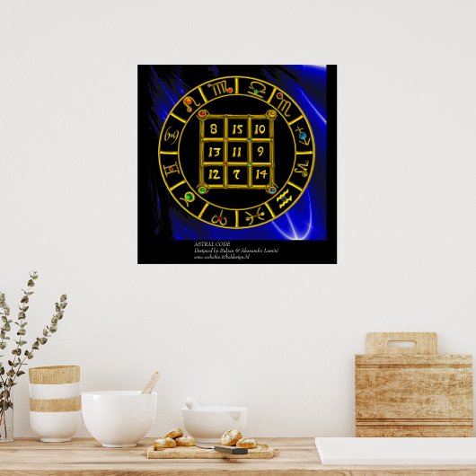 ASTRAL CODE,MAGIC SQUARE 33 Zodiac Astrology Chart Poster (Küche)
