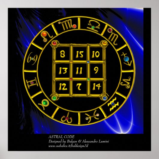 ASTRAL CODE,MAGIC SQUARE 33 Zodiac Astrology Chart Poster (Vorne)