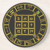 ASTRAL CODE,MAGIC SQUARE 33 Zodiac Astrology Chart Sandstein Untersetzer (Vorne)