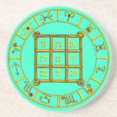 ASTRAL CODE,MAGIC SQUARE 33 Zodiac Astrology Chart Untersetzer (Vorne)