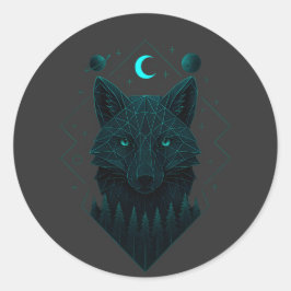 Astral Fox - Cosmic Clever Spirit Runder Aufkleber