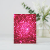Astral-Glitzer Hot Pink Postkarte (Stehend Vorderseite)
