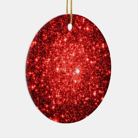 Astral Glitzer Roter Weihnachtsbaum Keramik Ornament (Rechts)