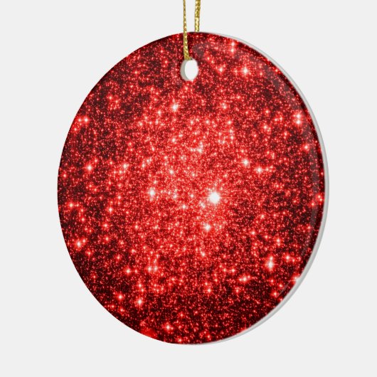 Astral Glitzer Roter Weihnachtsbaum Keramik Ornament (Links)